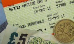 Rail ticket and money